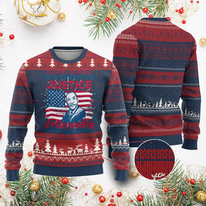Martin Luther King Jr Day Ugly Christmas Sweater Injustice Anywhere Is A Threat To Justice Everywhere TS09 Burgundy Print Your Wear