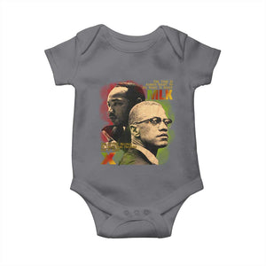 Martin Luther King Jr Malcolm X Baby Onesie The Time Is Always Right Prepare For Future Today TS09 Charcoal Print Your Wear