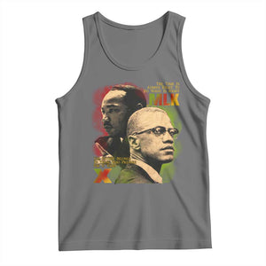 Martin Luther King Jr Malcolm X Tank Top The Time Is Always Right Prepare For Future Today TS09 Black Heather Print Your Wear