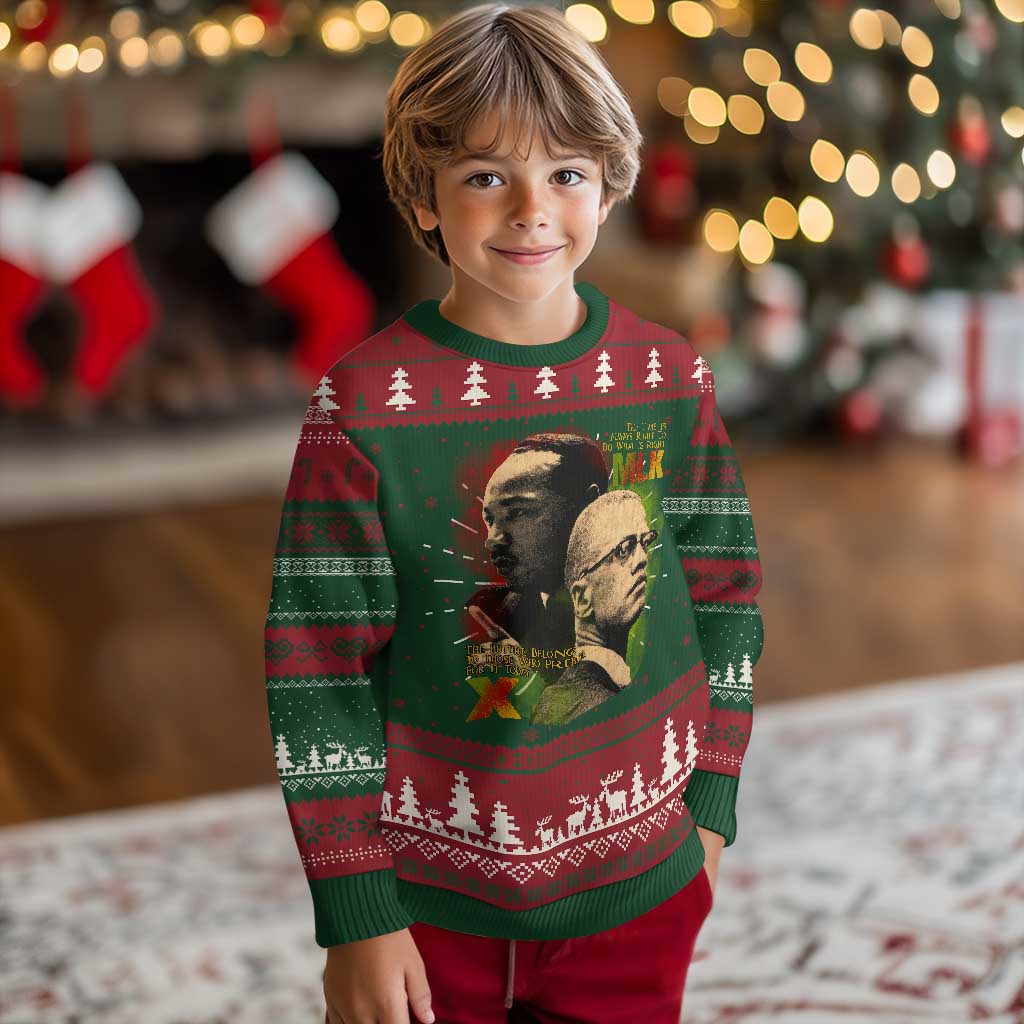Martin Luther King Jr Malcolm X Ugly Christmas Sweater The Time Is Always Right Prepare For Future Today TS09 Christmas Print Your Wear