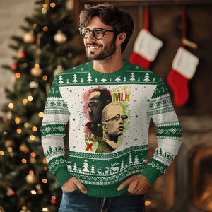 Martin Luther King Jr Malcolm X Ugly Christmas Sweater The Time Is Always Right Prepare For Future Today TS09 Green Print Your Wear