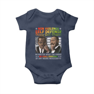 Martin Luther King Jr Malcolm X Baby Onesie Choose Your Weapon No Matter What The Choice TS09 Navy Print Your Wear
