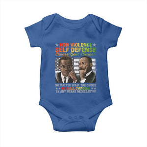 Martin Luther King Jr Malcolm X Baby Onesie Choose Your Weapon No Matter What The Choice TS09 Royal Blue Print Your Wear