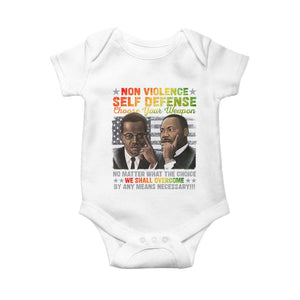 Martin Luther King Jr Malcolm X Baby Onesie Choose Your Weapon No Matter What The Choice TS09 White Print Your Wear