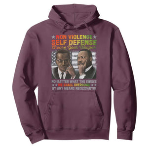 Martin Luther King Jr Malcolm X Hoodie Choose Your Weapon No Matter What The Choice TS09 Maroon Print Your Wear