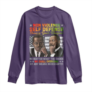 Martin Luther King Jr Malcolm X Long Sleeve Shirt Choose Your Weapon No Matter What The Choice TS09 Purple Print Your Wear