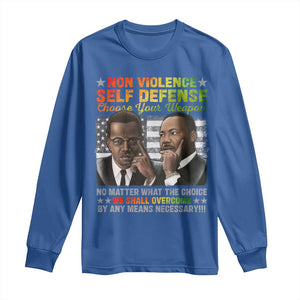 Martin Luther King Jr Malcolm X Long Sleeve Shirt Choose Your Weapon No Matter What The Choice TS09 Royal Blue Print Your Wear