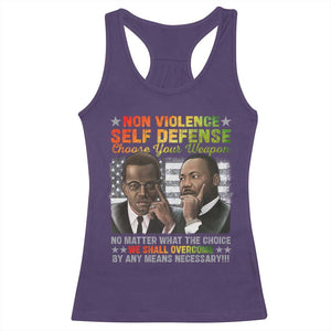 Martin Luther King Jr Malcolm X Racerback Tank Top Choose Your Weapon No Matter What The Choice TS09 Purple Print Your Wear