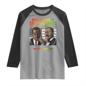 Martin Luther King Jr Malcolm X Raglan Shirt Choose Your Weapon No Matter What The Choice TS09 Sport Gray Black Print Your Wear