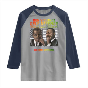 Martin Luther King Jr Malcolm X Raglan Shirt Choose Your Weapon No Matter What The Choice TS09 Sport Gray Navy Print Your Wear