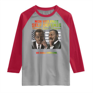 Martin Luther King Jr Malcolm X Raglan Shirt Choose Your Weapon No Matter What The Choice TS09 Sport Gray Red Print Your Wear