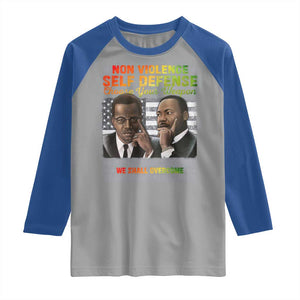 Martin Luther King Jr Malcolm X Raglan Shirt Choose Your Weapon No Matter What The Choice TS09 Sport Gray Royal Print Your Wear