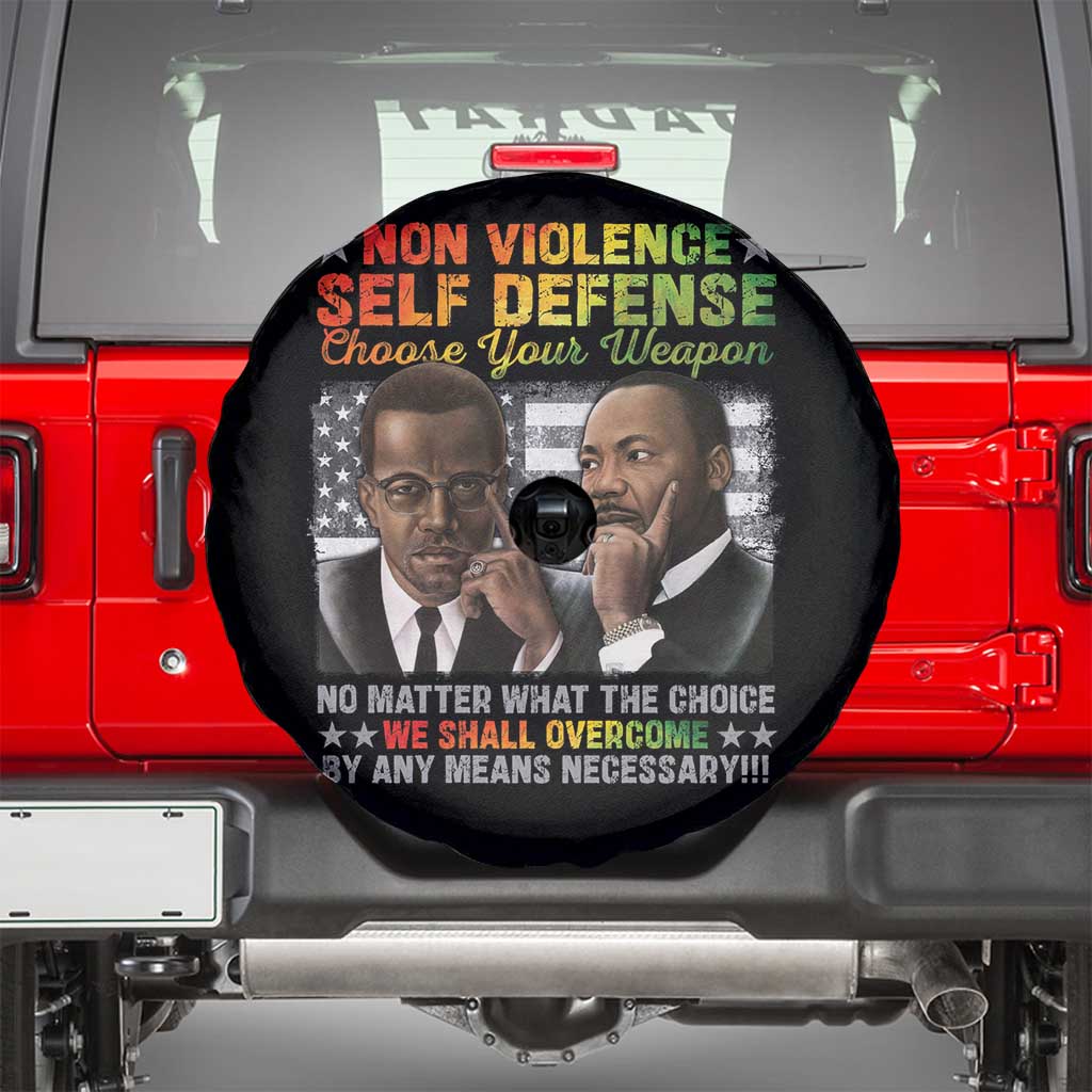Martin Luther King Jr Malcolm X Spare Tire Cover Choose Your Weapon No Matter What The Choice TS09 Black Print Your Wear