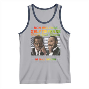 Martin Luther King Jr Malcolm X Tank Top Choose Your Weapon No Matter What The Choice TS09 Athletic Heather Navy Print Your Wear