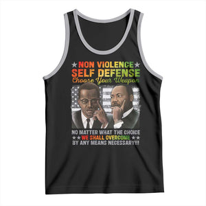 Martin Luther King Jr Malcolm X Tank Top Choose Your Weapon No Matter What The Choice TS09 Black Athletic Heather Print Your Wear