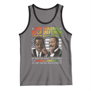 Martin Luther King Jr Malcolm X Tank Top Choose Your Weapon No Matter What The Choice TS09 Deep Heather Black Print Your Wear