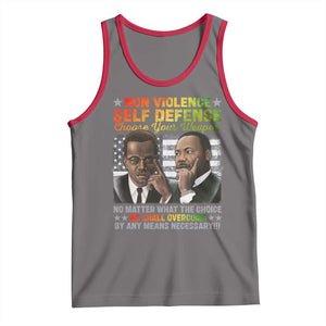 Martin Luther King Jr Malcolm X Tank Top Choose Your Weapon No Matter What The Choice TS09 Deep Heather Red Print Your Wear