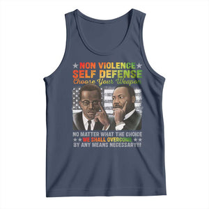 Martin Luther King Jr Malcolm X Tank Top Choose Your Weapon No Matter What The Choice TS09 Navy Print Your Wear