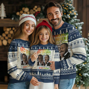 Martin Luther King Jr Malcolm X Ugly Christmas Sweater Choose Your Weapon No Matter What The Choice TS09 Navy Print Your Wear