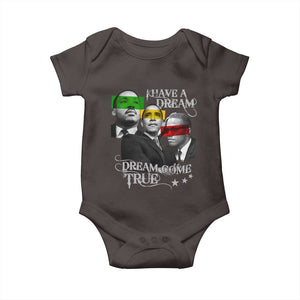 Obama MLK Malcolm X Baby Onesie Dreams Come True TS09 Dark Chocolate Print Your Wear