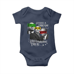 Obama MLK Malcolm X Baby Onesie Dreams Come True TS09 Navy Print Your Wear