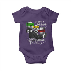 Obama MLK Malcolm X Baby Onesie Dreams Come True TS09 Purple Print Your Wear