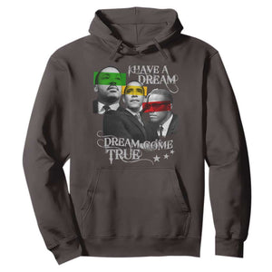 Obama MLK Malcolm X Hoodie Dreams Come True TS09 Dark Chocolate Print Your Wear
