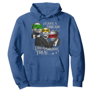 Obama MLK Malcolm X Hoodie Dreams Come True TS09 Royal Blue Print Your Wear