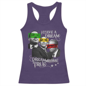 Obama MLK Malcolm X Racerback Tank Top Dreams Come True TS09 Purple Print Your Wear