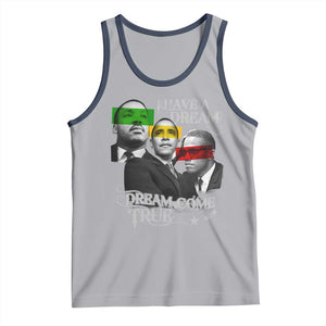 Obama MLK Malcolm X Tank Top Dreams Come True TS09 Athletic Heather Navy Print Your Wear