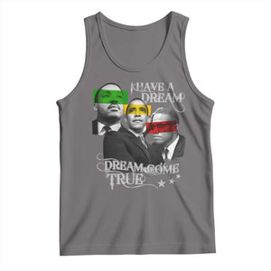 Obama MLK Malcolm X Tank Top Dreams Come True TS09 Deep Heather Print Your Wear