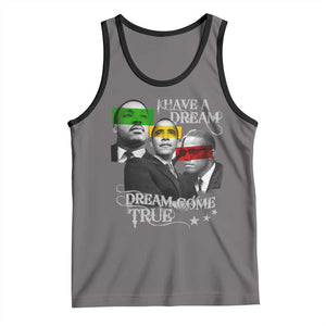 Obama MLK Malcolm X Tank Top Dreams Come True TS09 Deep Heather Black Print Your Wear