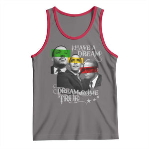 Obama MLK Malcolm X Tank Top Dreams Come True TS09 Deep Heather Red Print Your Wear
