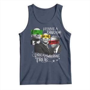Obama MLK Malcolm X Tank Top Dreams Come True TS09 Navy Print Your Wear