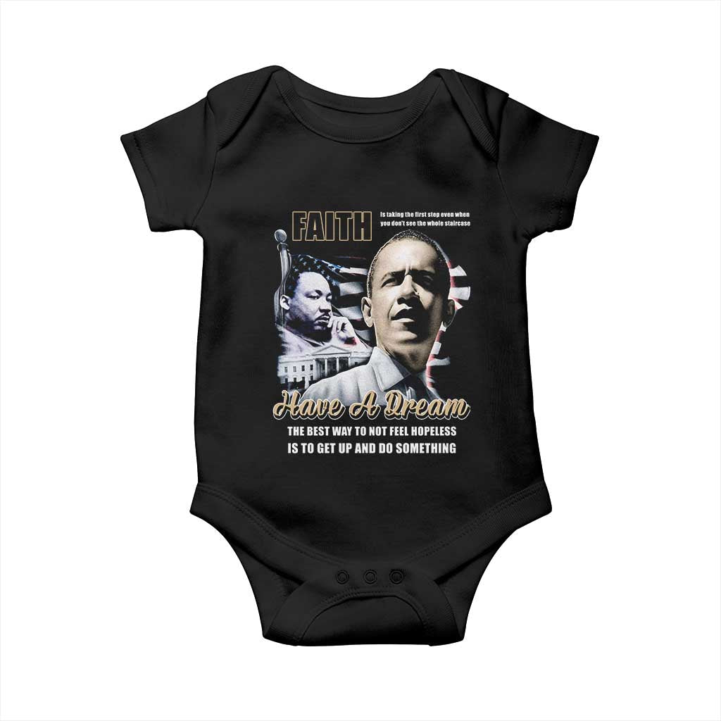 Obama MLK Martin Luther King Jr Baby Onesie TS09 Black Print Your Wear