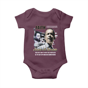 Obama MLK Martin Luther King Jr Baby Onesie TS09 Maroon Print Your Wear