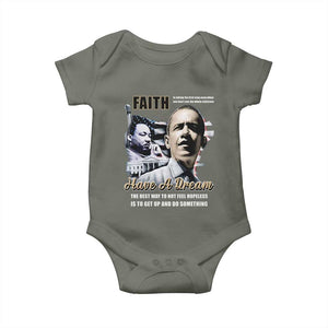 Obama MLK Martin Luther King Jr Baby Onesie TS09 Military Green Print Your Wear