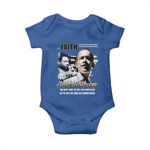 Obama MLK Martin Luther King Jr Baby Onesie TS09 Royal Blue Print Your Wear