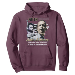 Obama MLK Martin Luther King Jr Hoodie TS09 Maroon Print Your Wear
