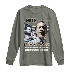Obama MLK Martin Luther King Jr Long Sleeve Shirt TS09 Military Green Print Your Wear