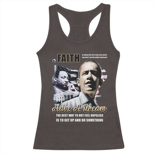 Obama MLK Martin Luther King Jr Racerback Tank Top TS09 Dark Chocolate Print Your Wear