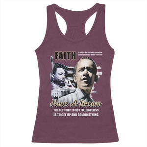 Obama MLK Martin Luther King Jr Racerback Tank Top TS09 Maroon Print Your Wear