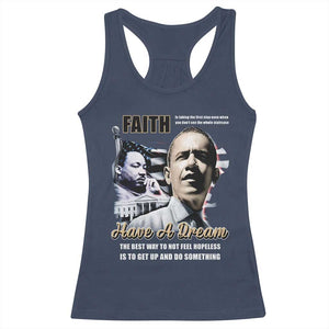 Obama MLK Martin Luther King Jr Racerback Tank Top TS09 Navy Print Your Wear