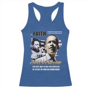 Obama MLK Martin Luther King Jr Racerback Tank Top TS09 Royal Blue Print Your Wear