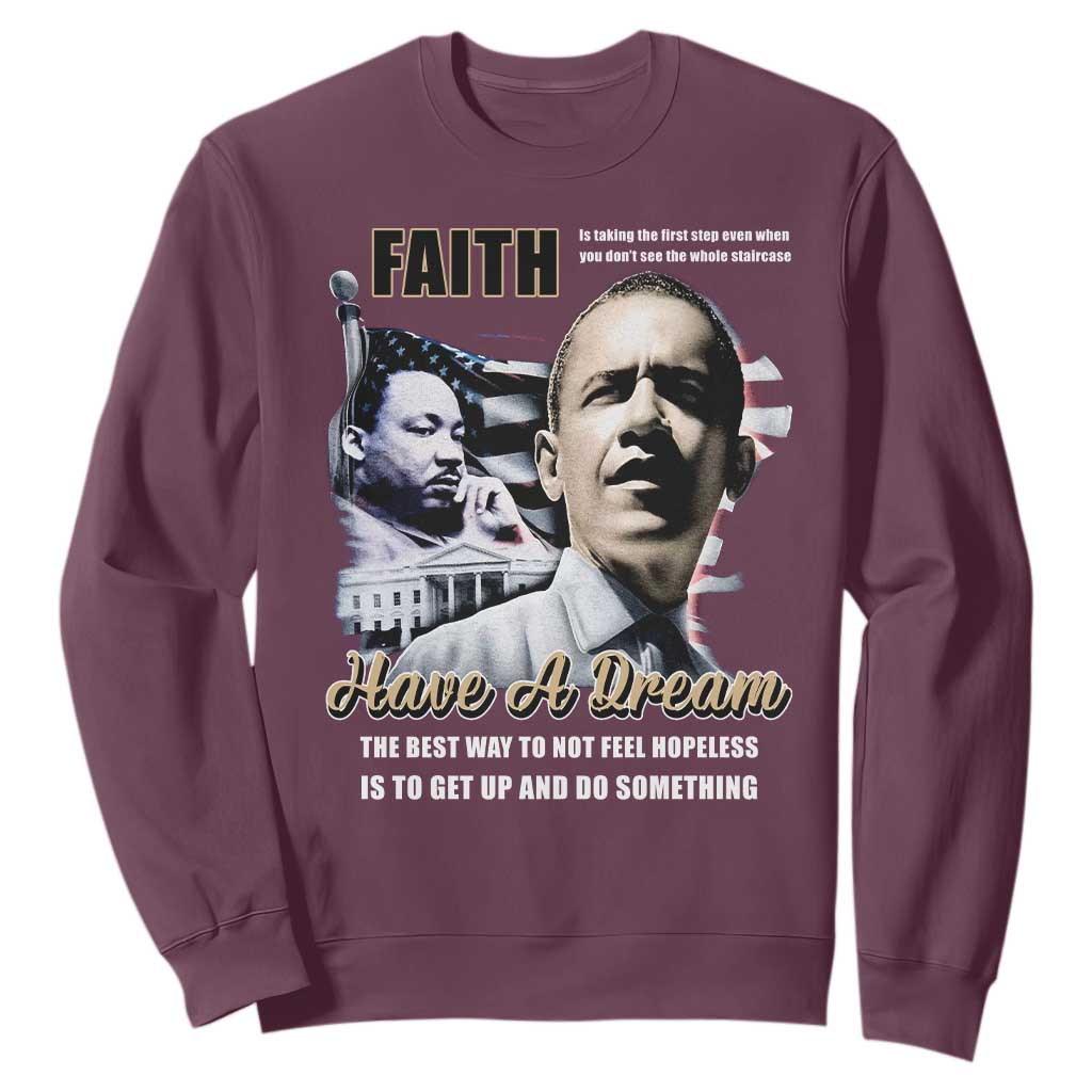 Obama MLK Martin Luther King Jr Sweatshirt TS09 Maroon Print Your Wear