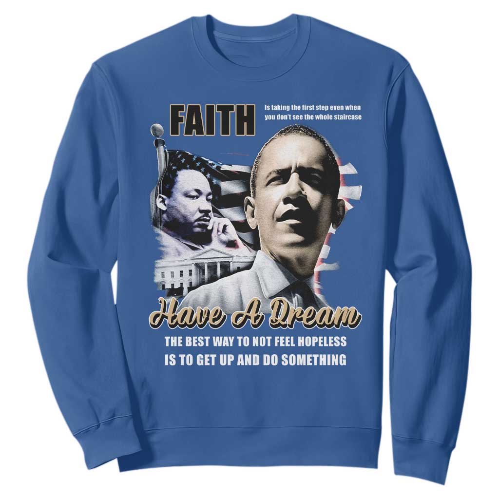 Obama MLK Martin Luther King Jr Sweatshirt TS09 Royal Blue Print Your Wear