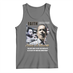 Obama MLK Martin Luther King Jr Tank Top TS09 Black Heather Print Your Wear