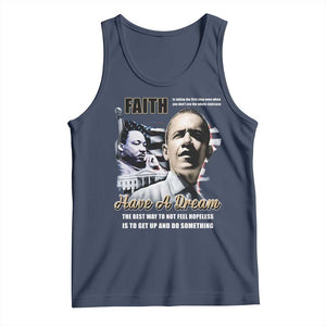 Obama MLK Martin Luther King Jr Tank Top TS09 Navy Print Your Wear