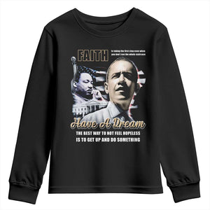 Obama MLK Martin Luther King Jr Youth Sweatshirt TS09 Black Print Your Wear