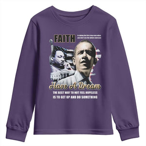 Obama MLK Martin Luther King Jr Youth Sweatshirt TS09 Purple Print Your Wear